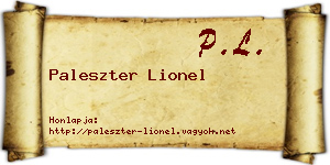 Paleszter Lionel névjegykártya